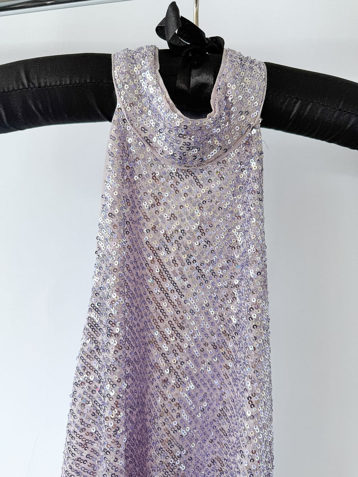 Rixo London Purple Zuri Sequined Halterneck Maxi Dress