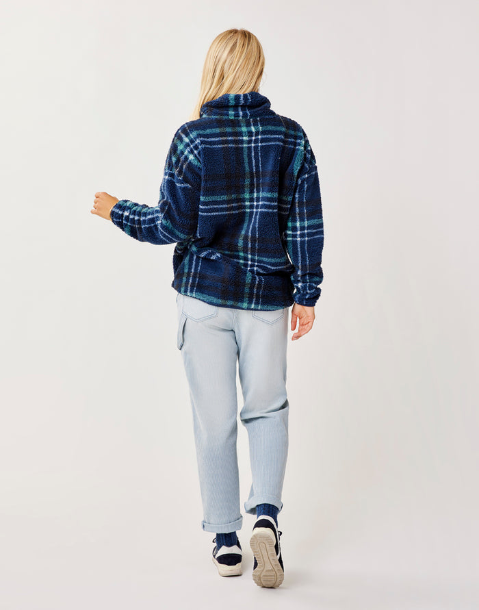 Roley Cowl: Navy Plaid