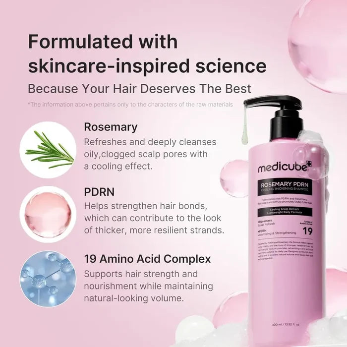 Rosemary PDRN Cooling Thickening Shampoo - Hair Care Medicube
