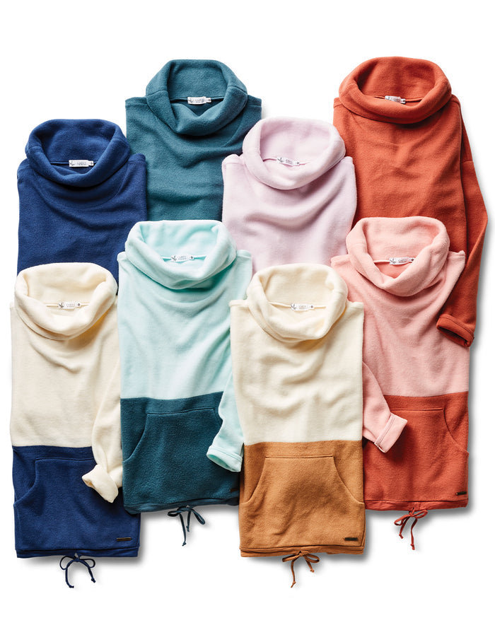 Rowayton Colorblock Cowl: Birch/Saddle - FINAL SALE
