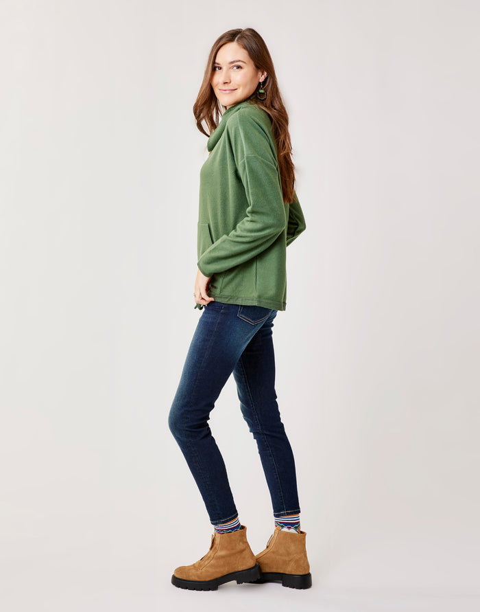 Rowayton Cowl Neck: Cilantro