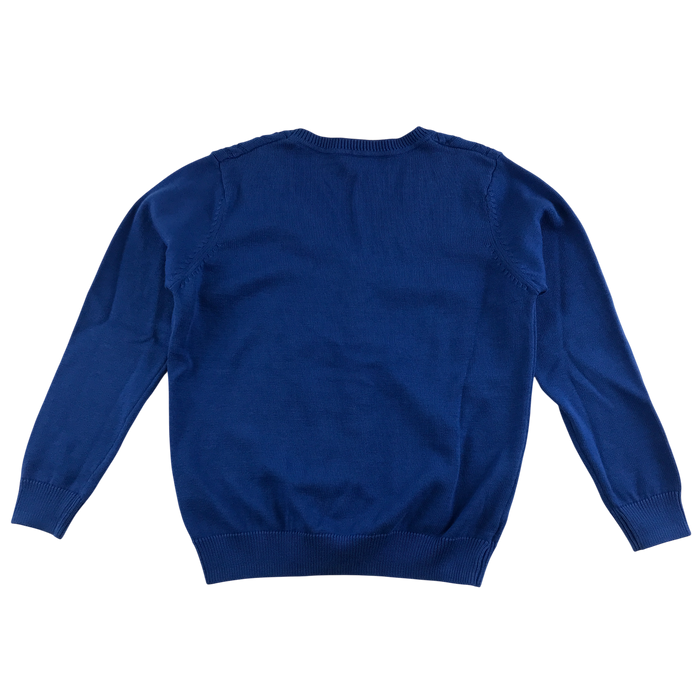 Royal blue girls cable knit school cardigan