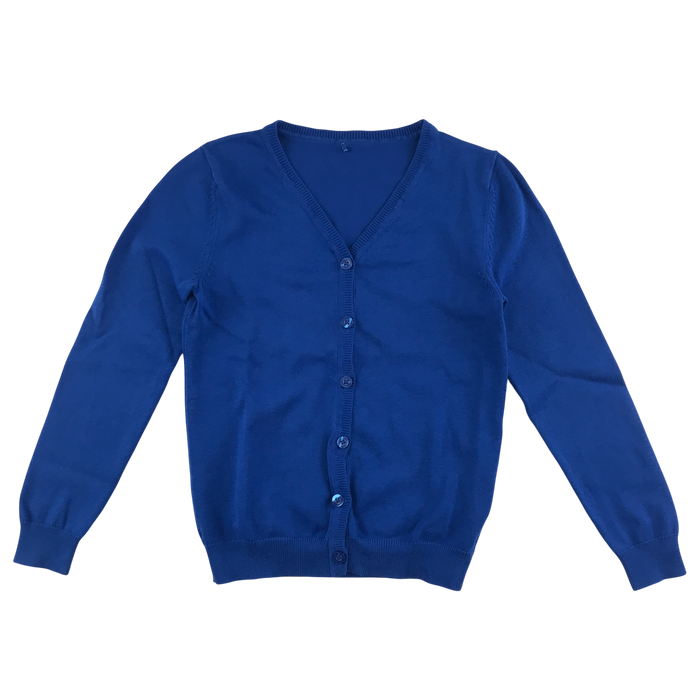 Royal blue girls plain school cardigan