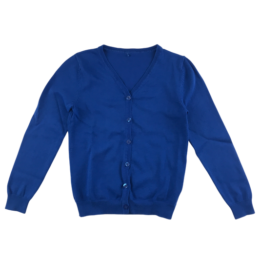 Royal blue girls plain school cardigan