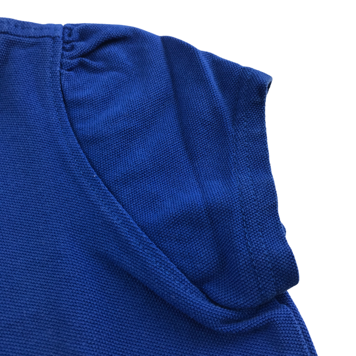 Royal blue girls scallop collar school polo shirt