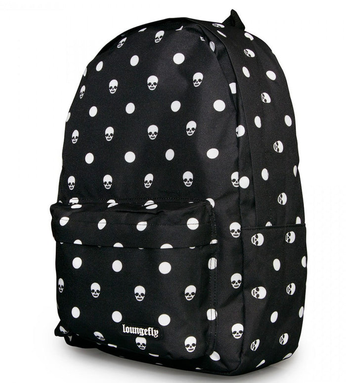 "Sale" Loungefly - Black & White Skull Nylon Backpack LFBK0092