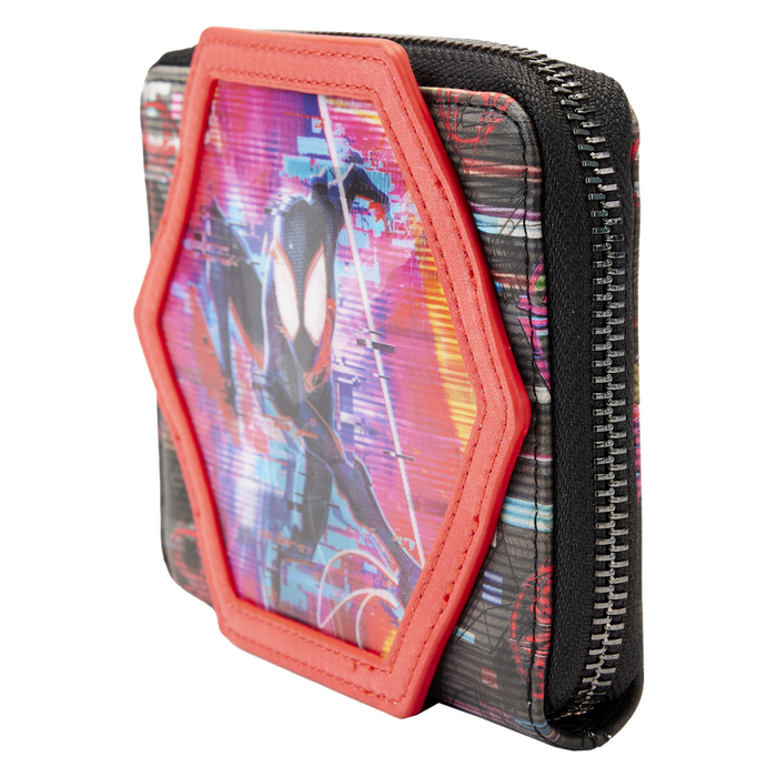 "Sale" Loungefly Marvel - Across the Spider-Verse Lenticular Spiderman Zip Around Wallet MVWA0187