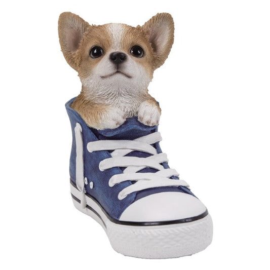 "Sale" Pacific Giftware - Shoe Pup Chihuahua Dog in Sneaker Figurine 13149