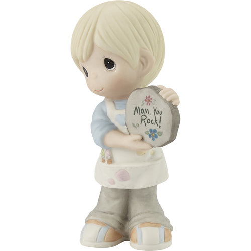 "Sale" Precious Moments - Mom, U Rock! Boy Porcelain Figurine 213006