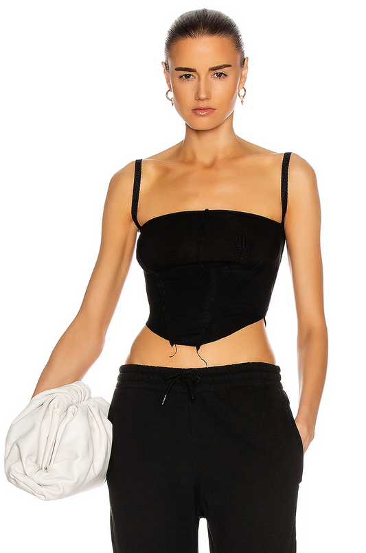 SAMI MIRO VINTAGE V-Cut Black Tank Top - House Of Huntington