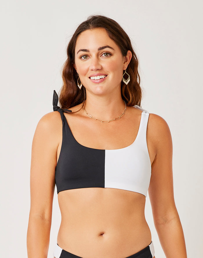 Sandhaven Colorblock Top: Black/White - FINAL SALE