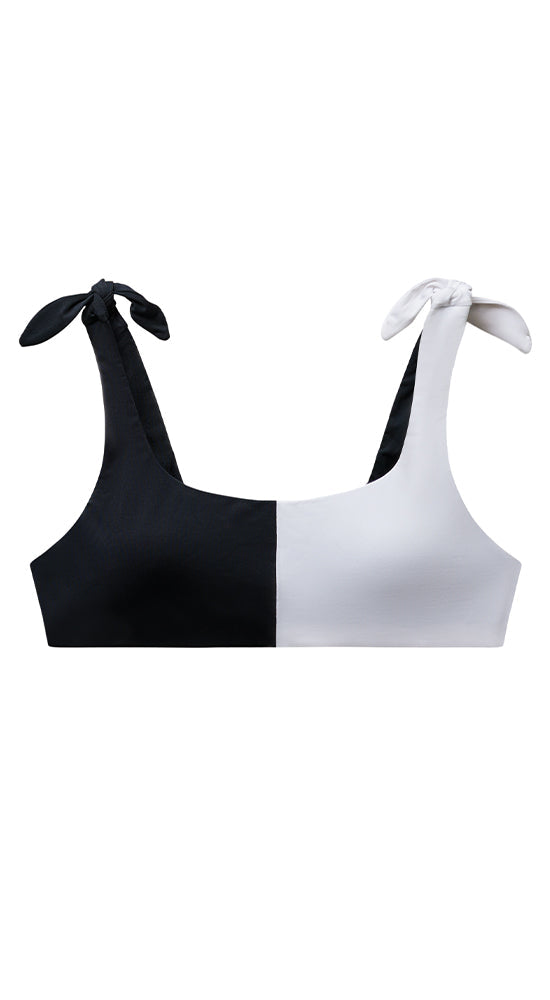 Sandhaven Colorblock Top: Black/White - FINAL SALE