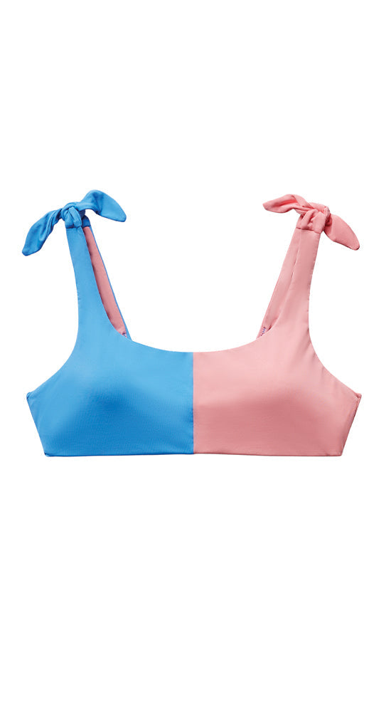 Sandhaven Colorblock Top: Bluebay/Grapefruit - FINAL SALE