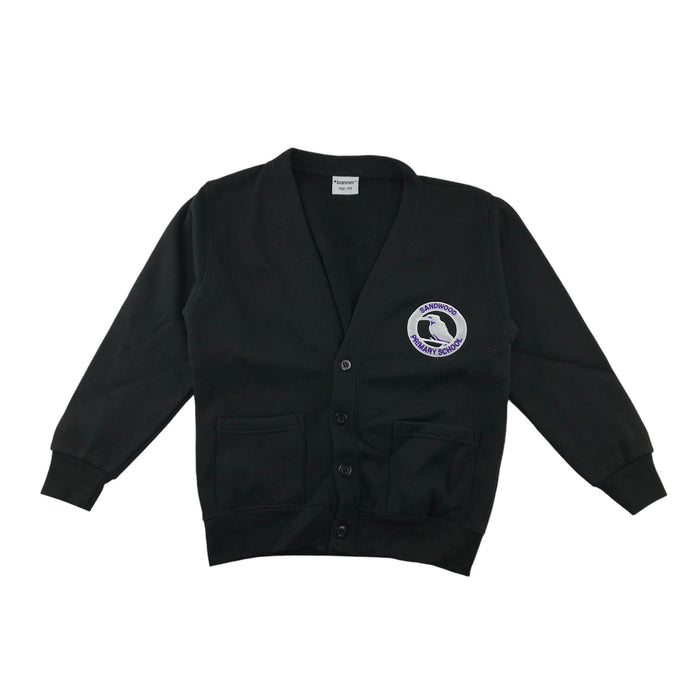 Sandwood Primary girls black jersey school cardigan