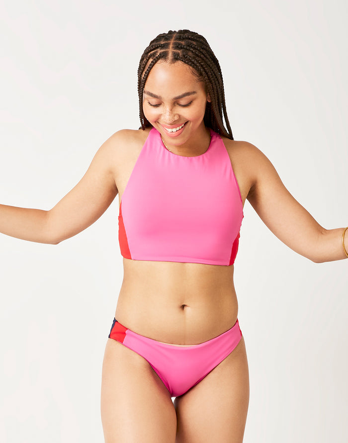Sanitas Colorblock Bottom: Fuchsia w. Hot Red/Navy - FINAL SALE