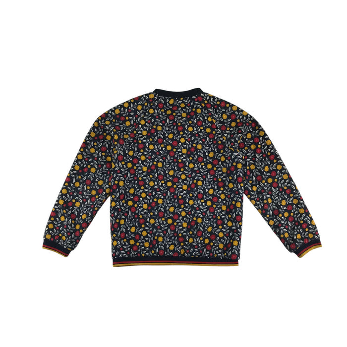 Sargent Major 6-7 years navy floral buttoned bomber jacket sweater