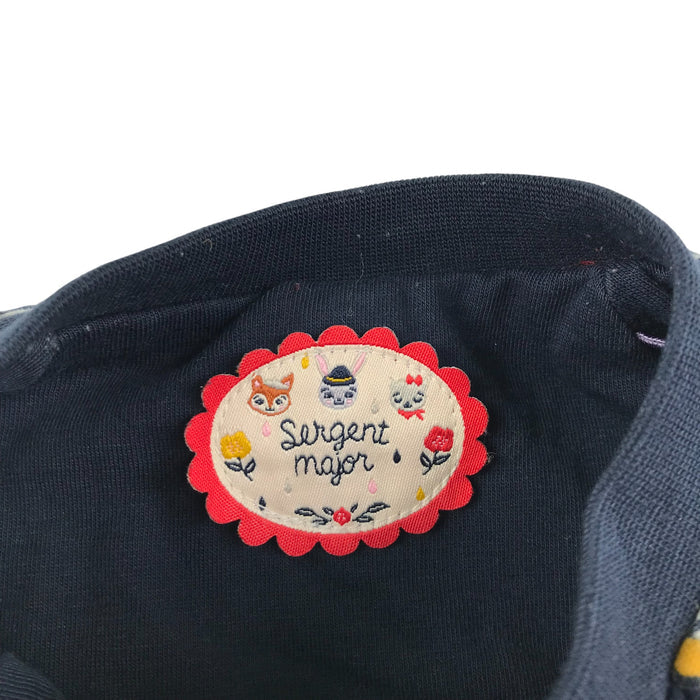 Sargent Major 6-7 years navy floral buttoned bomber jacket sweater