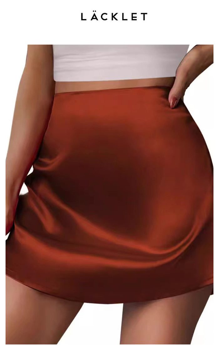 Satin Pleated Mini Skirt | High Waist A-Line | 12 Colors