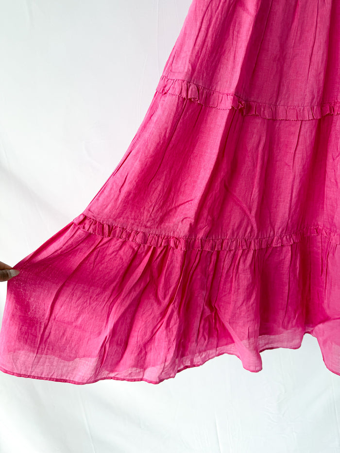 Sea New York Pink Cole Smocked Halterneck Ramie Dress