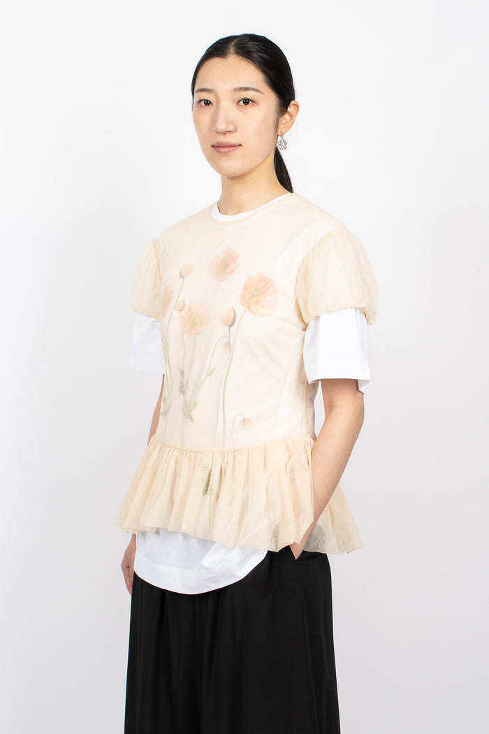 Sheer Ballet Peplum Top Nude