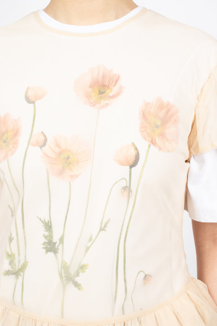 Sheer Ballet Peplum Top Nude