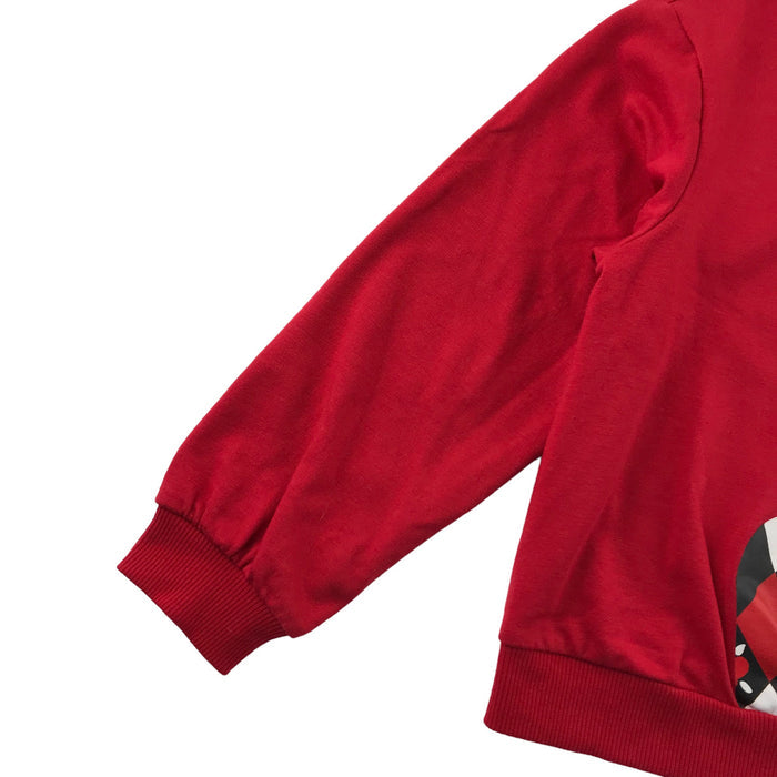 Shein 6 years red girls pony tail with bowtie sweater