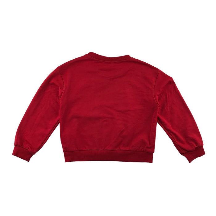 Shein 6 years red girls pony tail with bowtie sweater