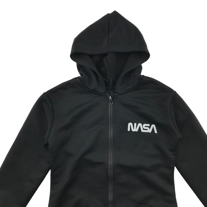 Shein 7-8 years black nasa zipped hoodie