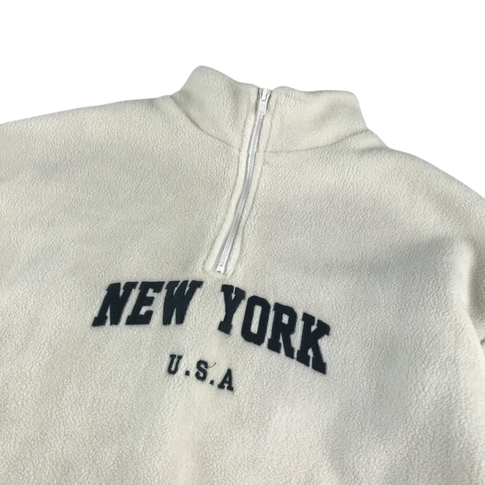 Shein 8-9 years white New York graphic fleece