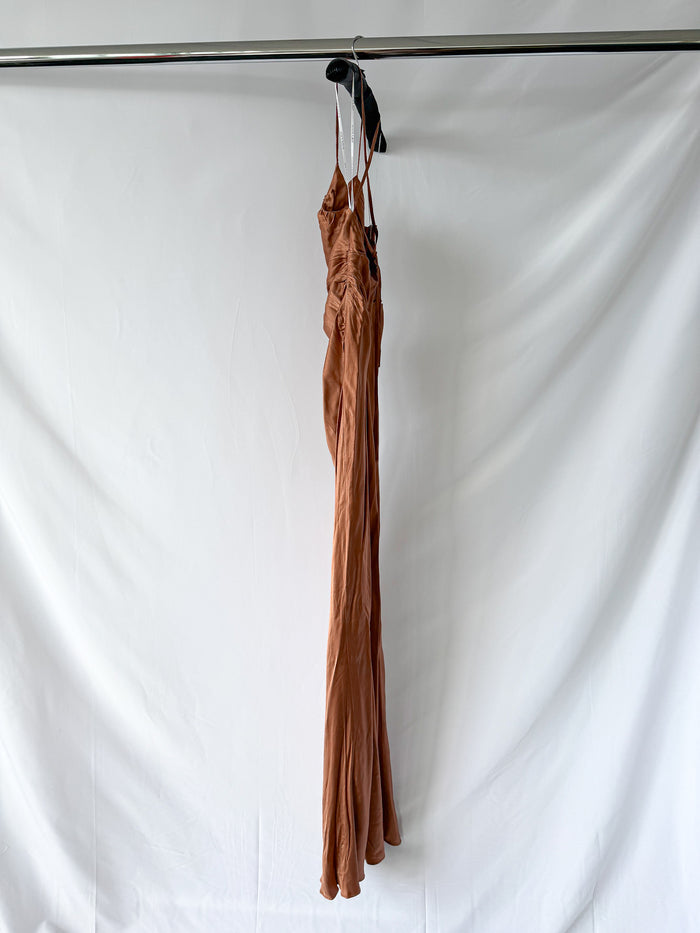 Shona Joy La Lune Ruched Backless Slip Dress