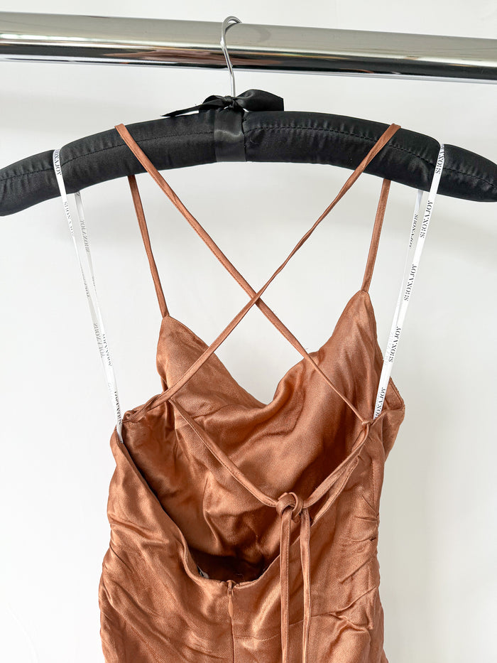 Shona Joy La Lune Ruched Backless Slip Dress