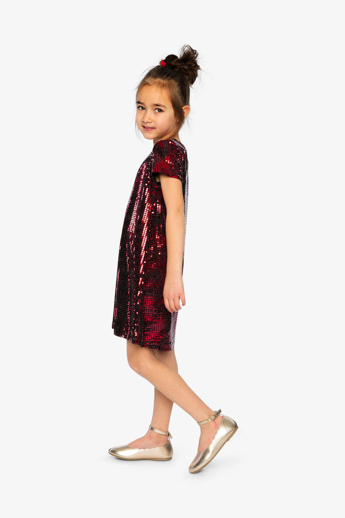 Deux par Deux red lurex holiday dress, second lookbook view