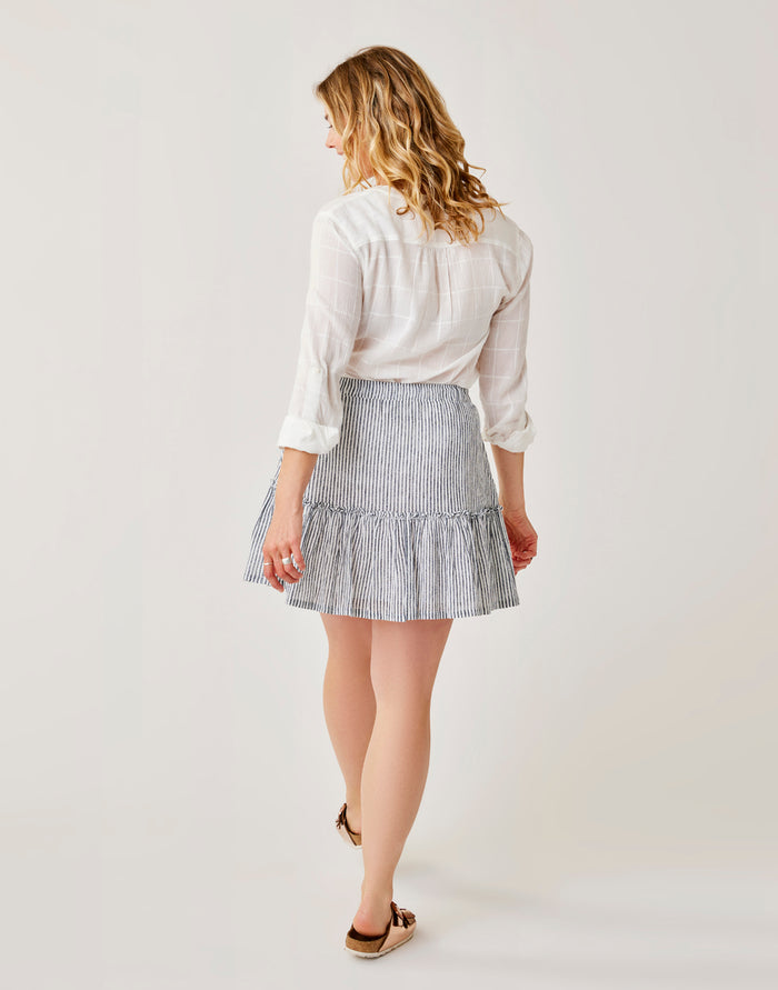 Sienna Skirt: Navy Milos Stripe