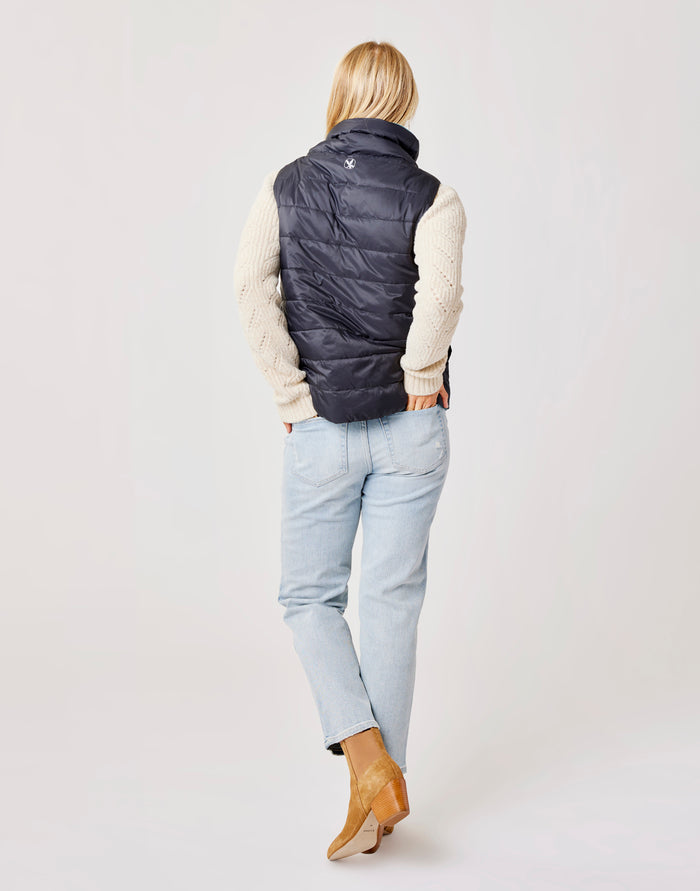 Silverton Reversible Down Vest: Hydro/Black -FINAL SALE