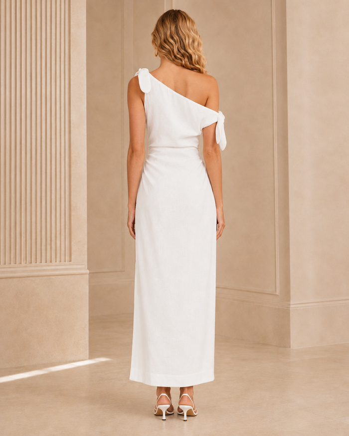 SIR. Bettina Off Shoulder Tie Midi Dress