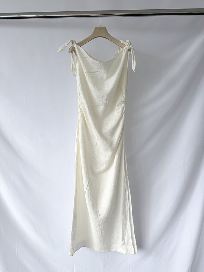 SIR. Bettina Off Shoulder Tie Midi Dress