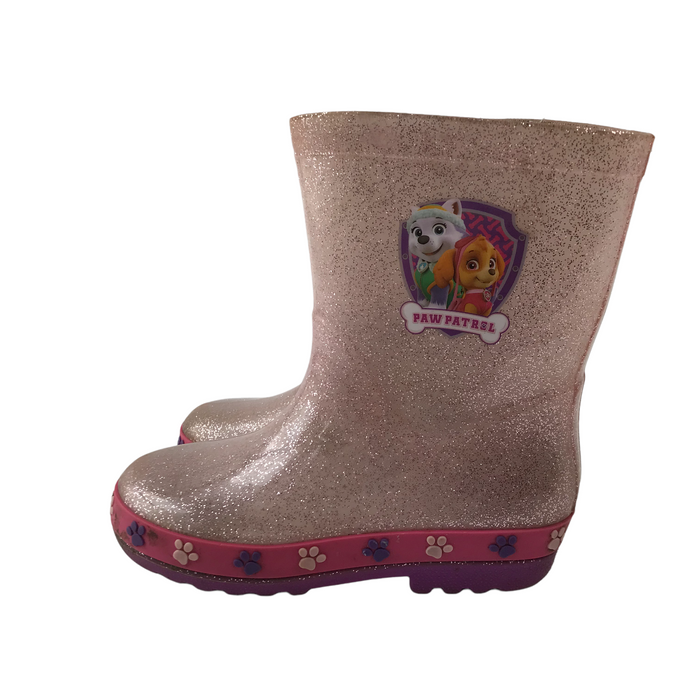 Size UK 10 (jr) sparkly pink paw patrol wellie boots