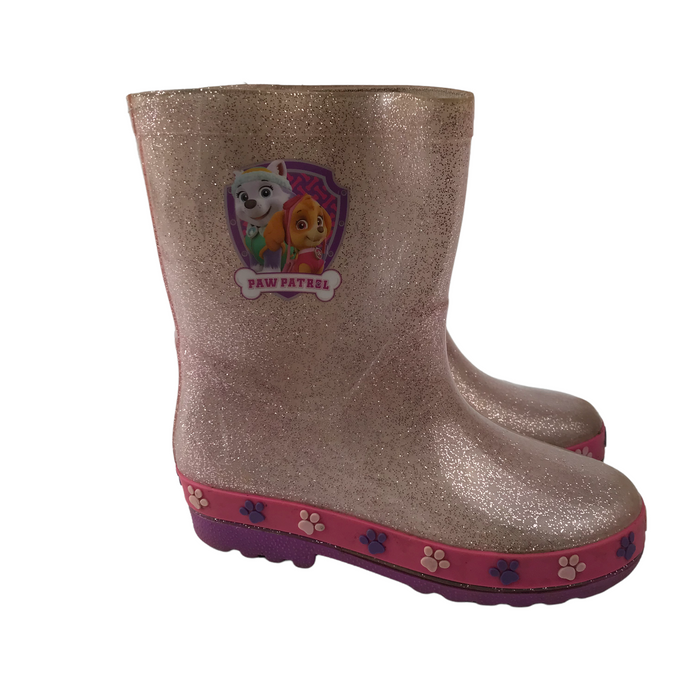 Size UK 10 (jr) sparkly pink paw patrol wellie boots