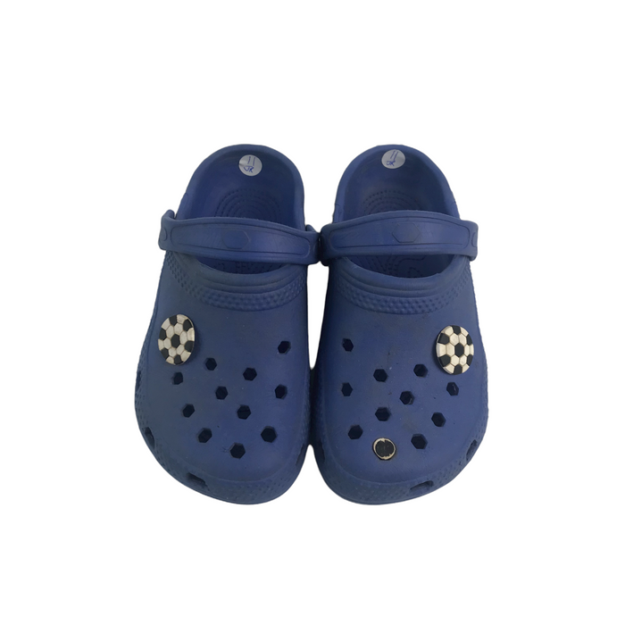 Size UK 10.5 (jr) navy blue football clip clogs