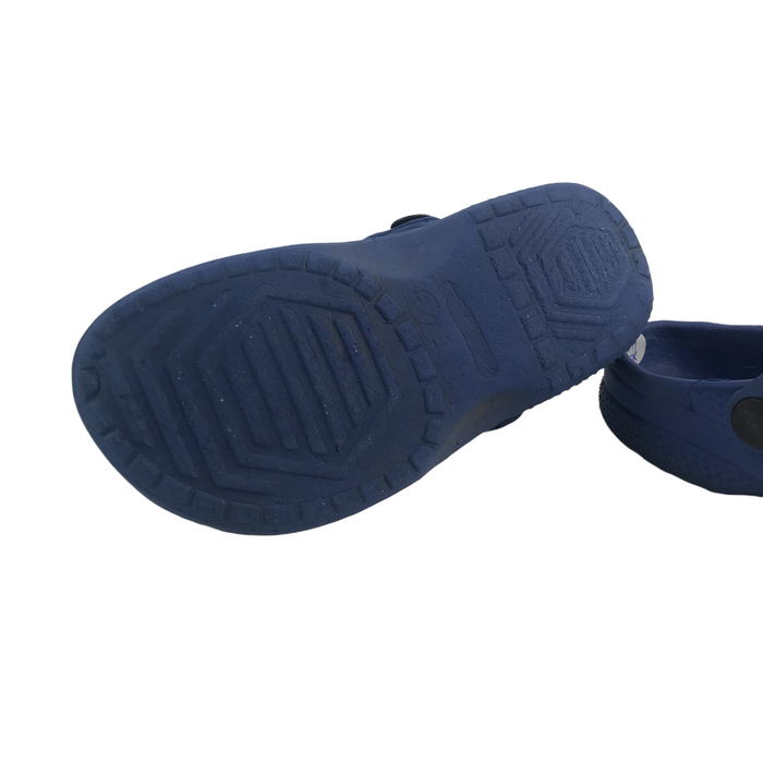Size UK 10.5 (jr) navy blue football clip clogs