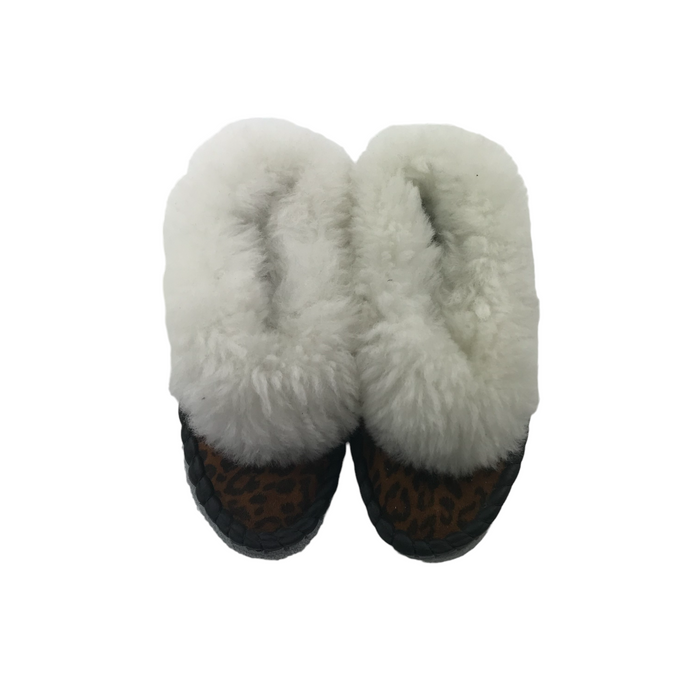 Size UK 1.5-2 brown leopard slippers