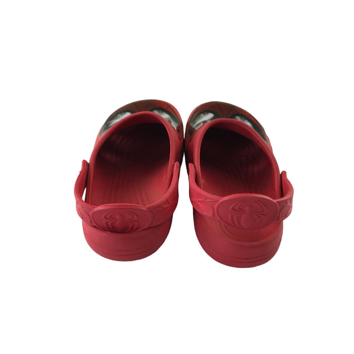 Size UK 2 red spiderman slip on clog