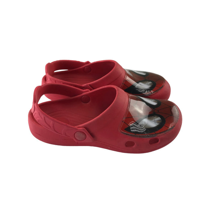 Size UK 2 red spiderman slip on clog