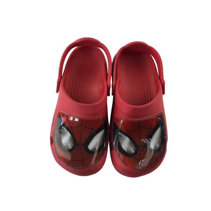 Size UK 2 red spiderman slip on clog