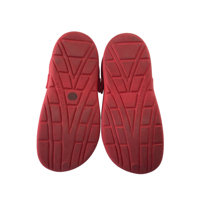 Size UK 2 red spiderman slip on clog