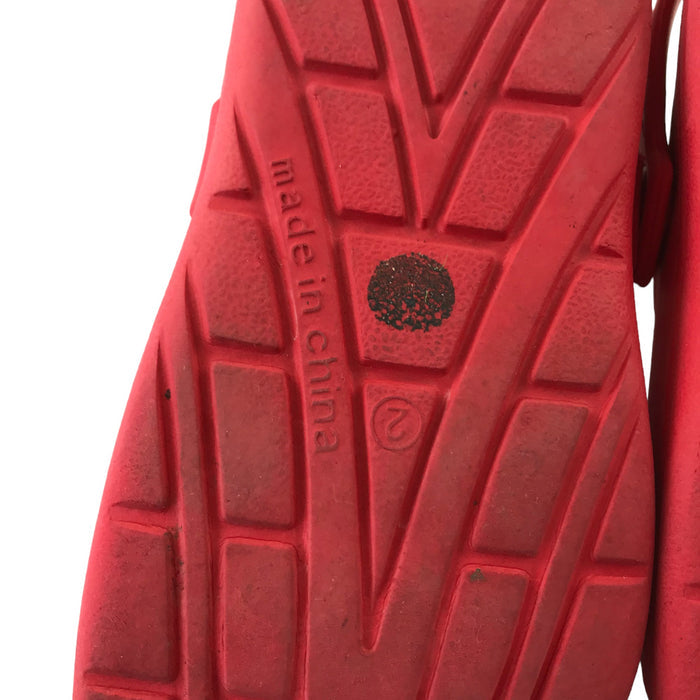 Size UK 2 red spiderman slip on clog