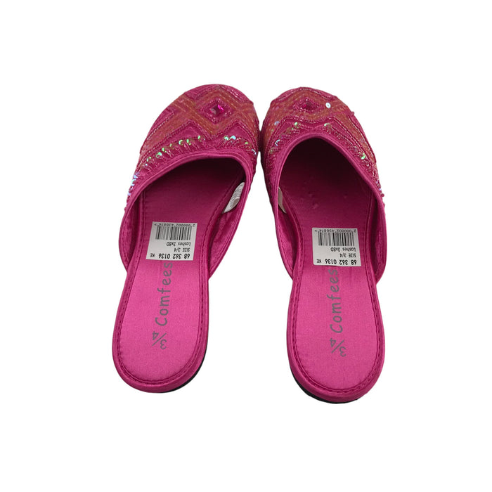 Size UK 3-4 pink sequin sandals