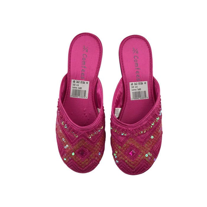 Size UK 3-4 pink sequin sandals