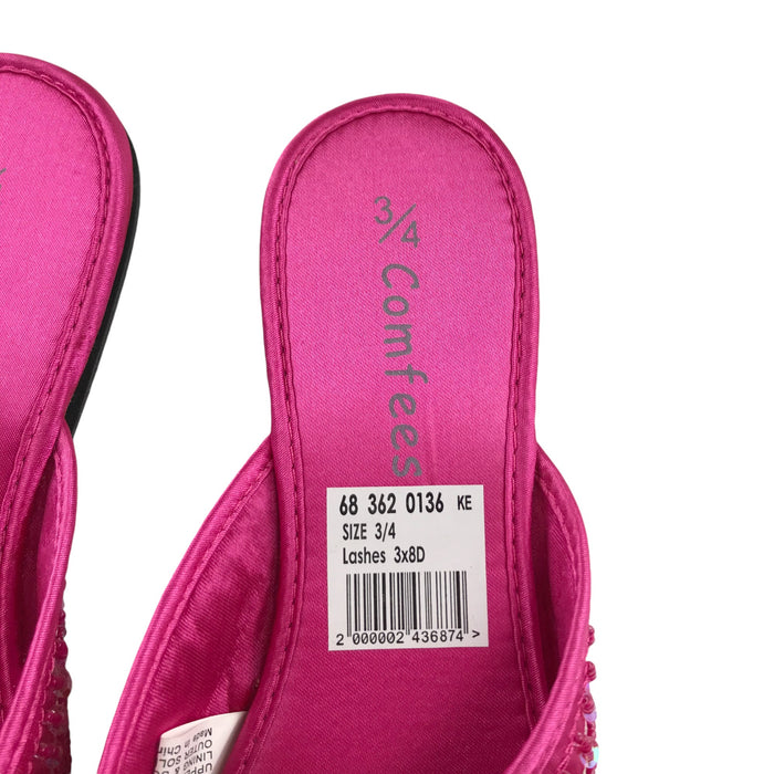 Size UK 3-4 pink sequin sandals