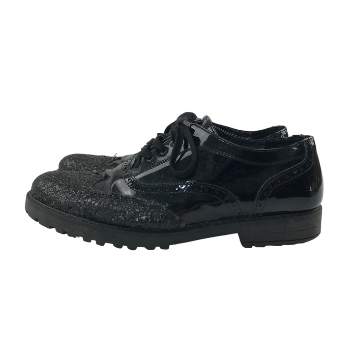 Size UK 5 black glitter tipped shoes